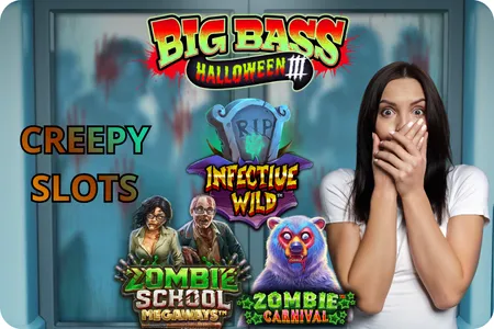 Logos of popular creepy slots from Pragmatic Play